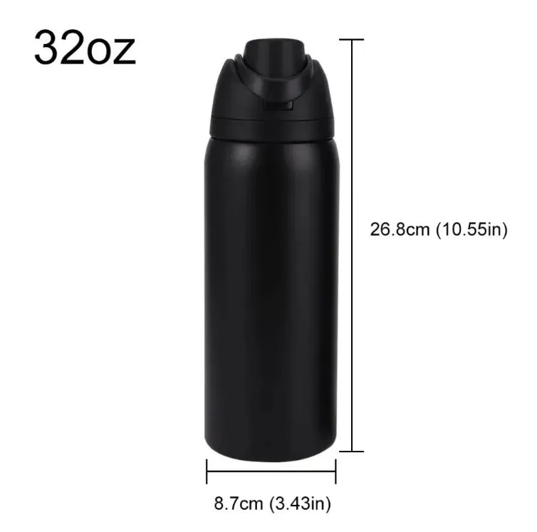 DHL Mugs New 24oz 32oz Insulated Stainless Steel Water Bottle with Flip Straw Portable BPA-Free Outdoor Sports Water Bottle Handheld Coffee Cup 0616