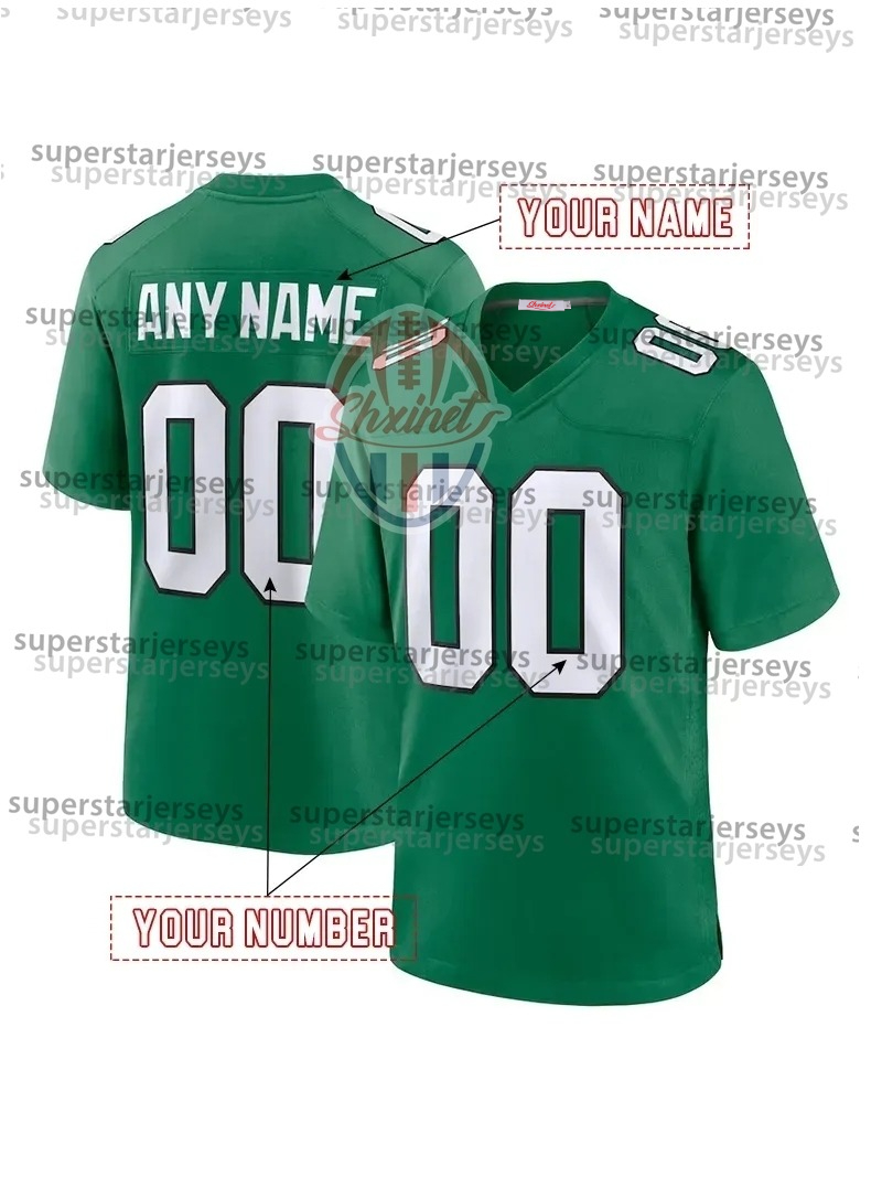 all stitched Personalized Custom 26 Barkley 204-25 Football Jerseys 1 Hurts McKee Pickett Brown Kelce Gainwell Shipley Jerseys