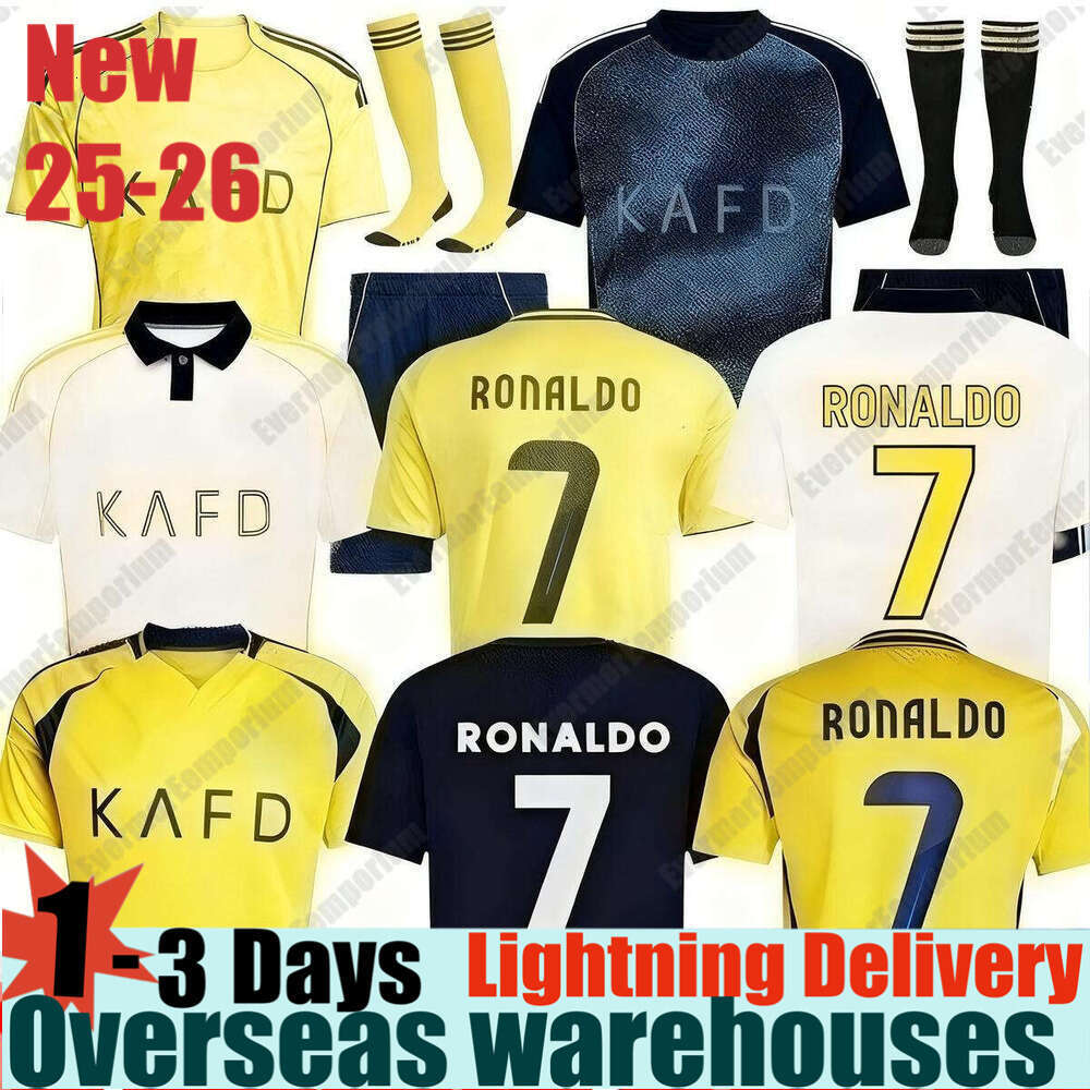 2025 2026 Al Nassr FC Third soccer Jerseys Ronaldo CR7 2024 25 26 Home Gonzalo Martinez Talisca Ghislain Konan Vincent Aboubakar fans Player Football shirt men