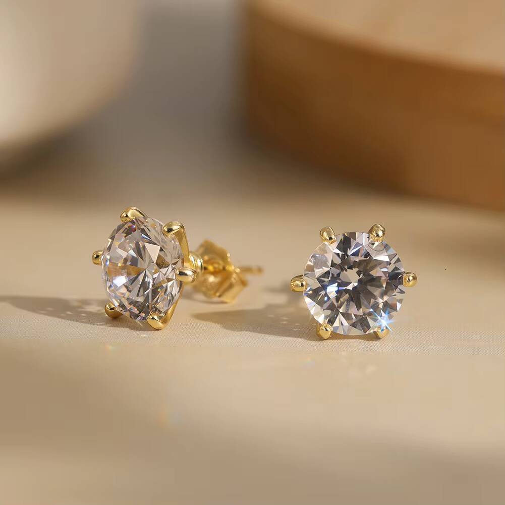 RINNTIN SMOE03 Hot Selling Screw Back VVS Moissanite Earrings Hip 925 Sterling Silver 1-4ct Moissanite Stud Earring