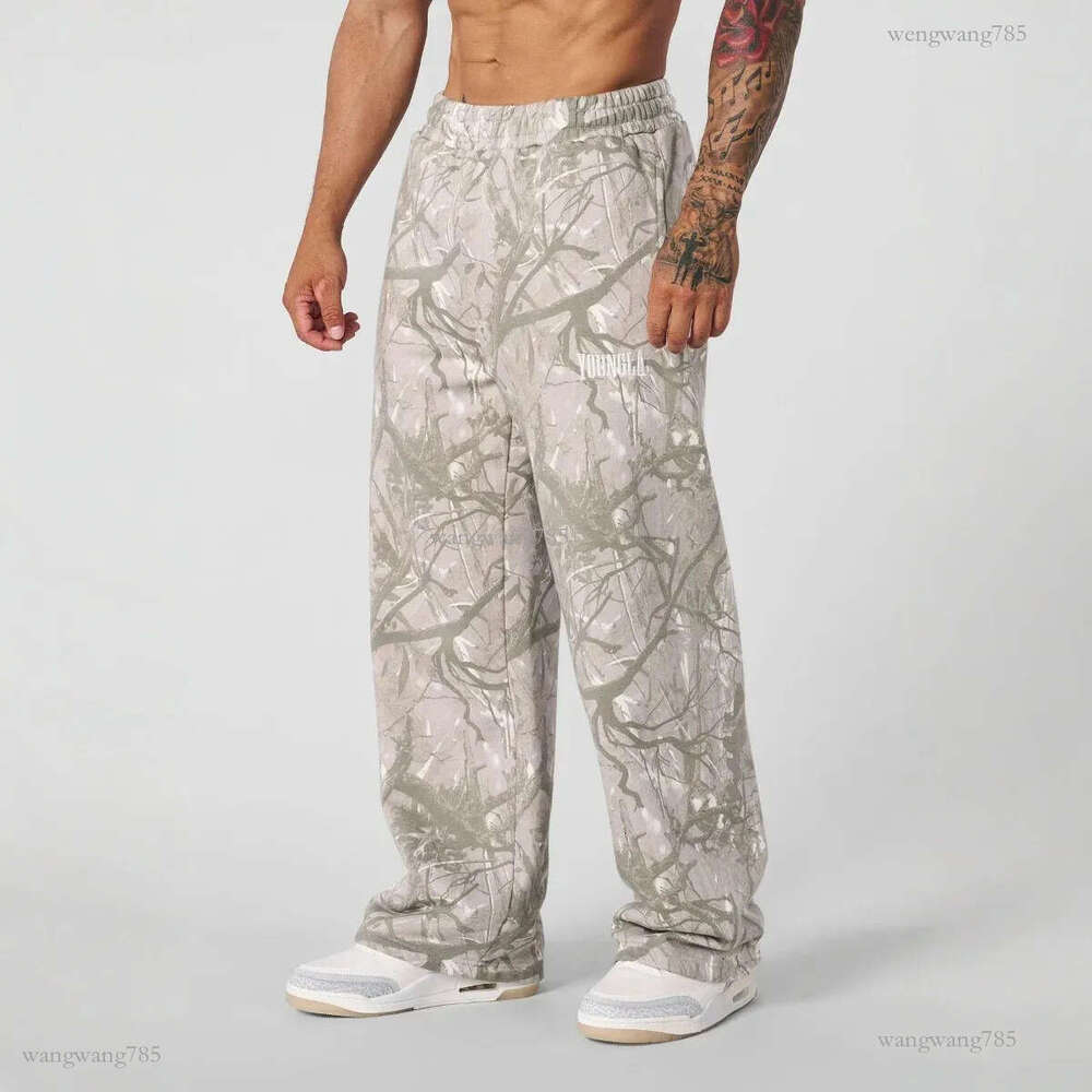 yla casual pants digital camouflage printed straight pants sports fitness loose wide-leg pants 241025