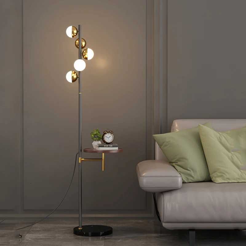 Modern Floor Lamp Nordic Standing Lamp with Round Tea Table Art Decor 5 Balls Floor Lamps for Living Room LED Sofa Floor Lights M251119