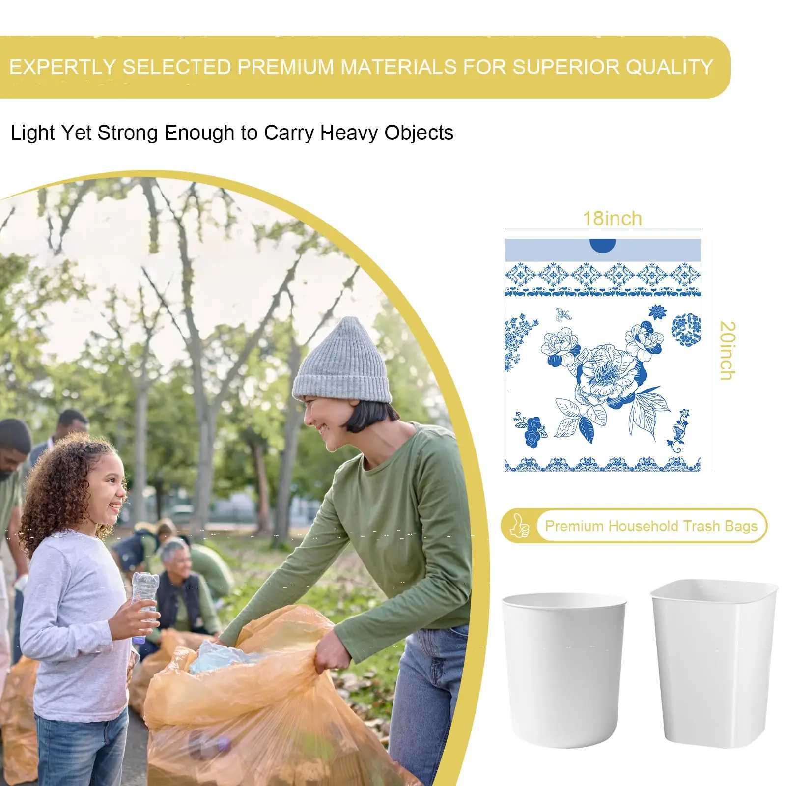 4 Gallon Non Tear Drawstring Garbage Bag Thickened Hand-held Disposable Plastic Bag Kitchen Cleaning Bag C251119