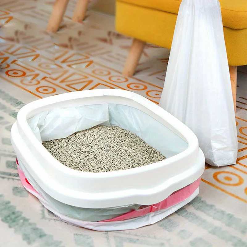1 Roll Drawstring Cat Litter Bag Portable Cat Litter Box Cleaning Bag Suitable for Pet Store Household Cleaning Tools C251119