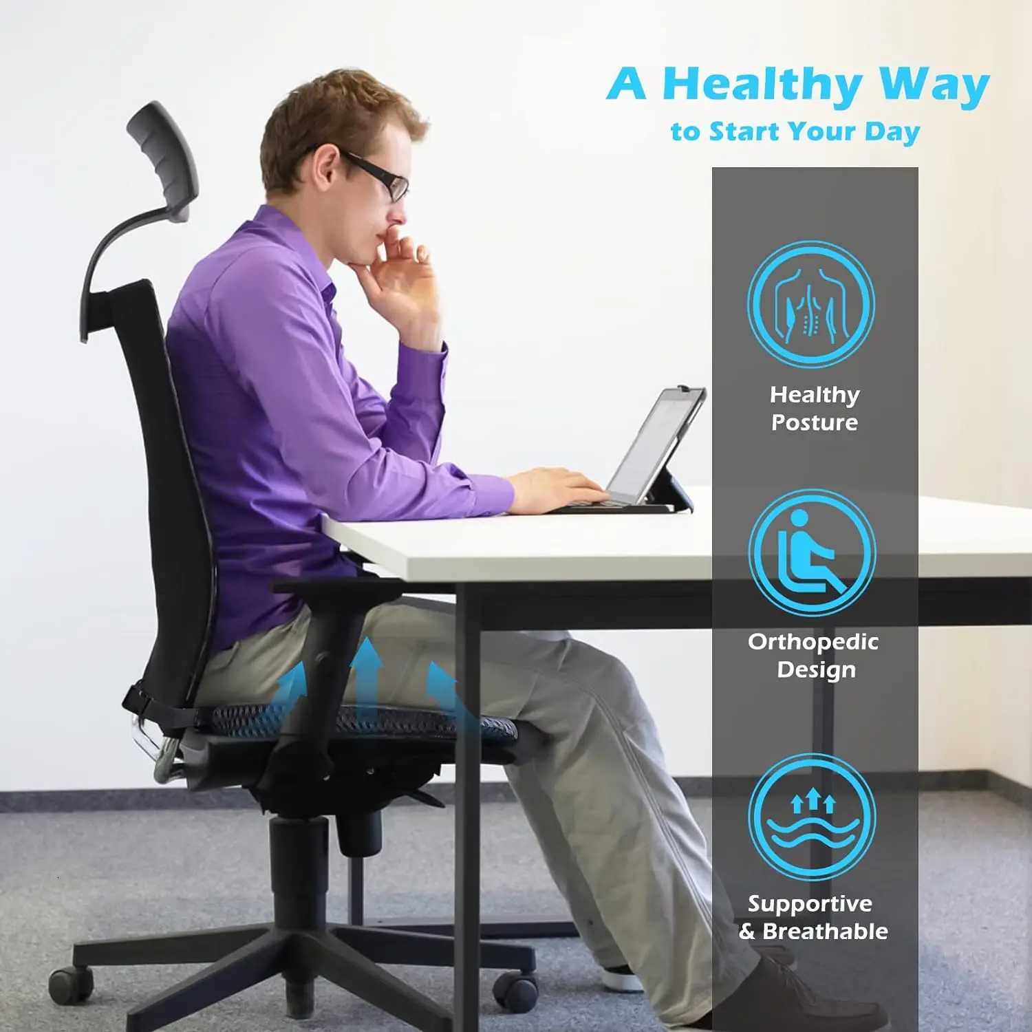 Car Wedge Seat Cushion Memory Foam Comfortable Seat Cushion-Orthopedic Support For Car Driver Seat Office Chair WheelchairsM251119