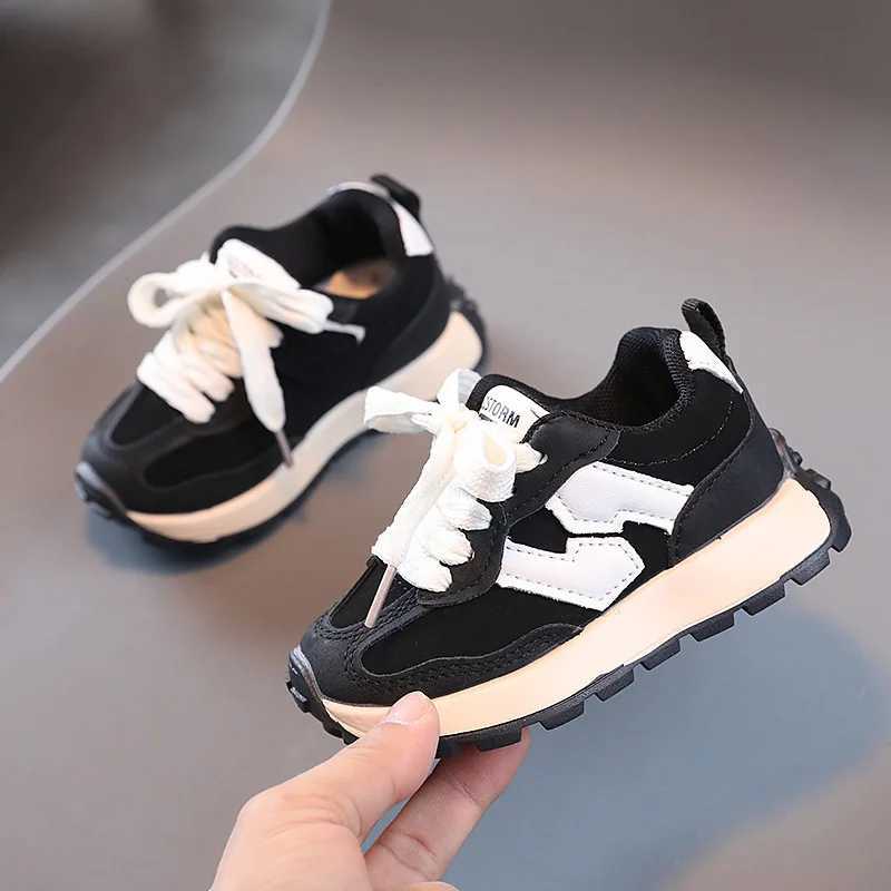 Childrens sports shoes lightweight anti slip PU leather childrens sports shoes suitable for boys and girls casual sports outdoor running soft soleT250
