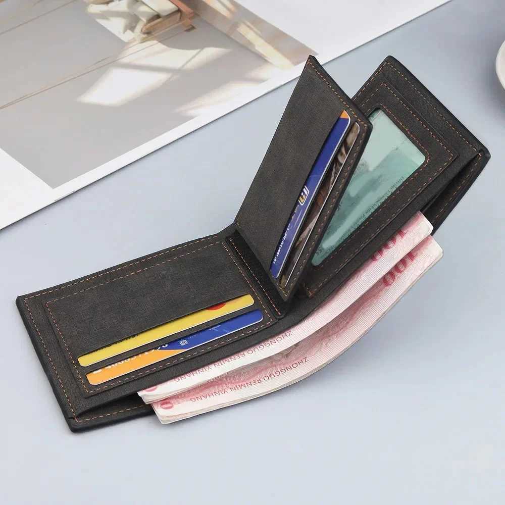 Personalized Custom Engrave Name Men Short Small Wallet Minimalist PU Leather Purse Coin Multi-functional Card Holder WalletsT251119