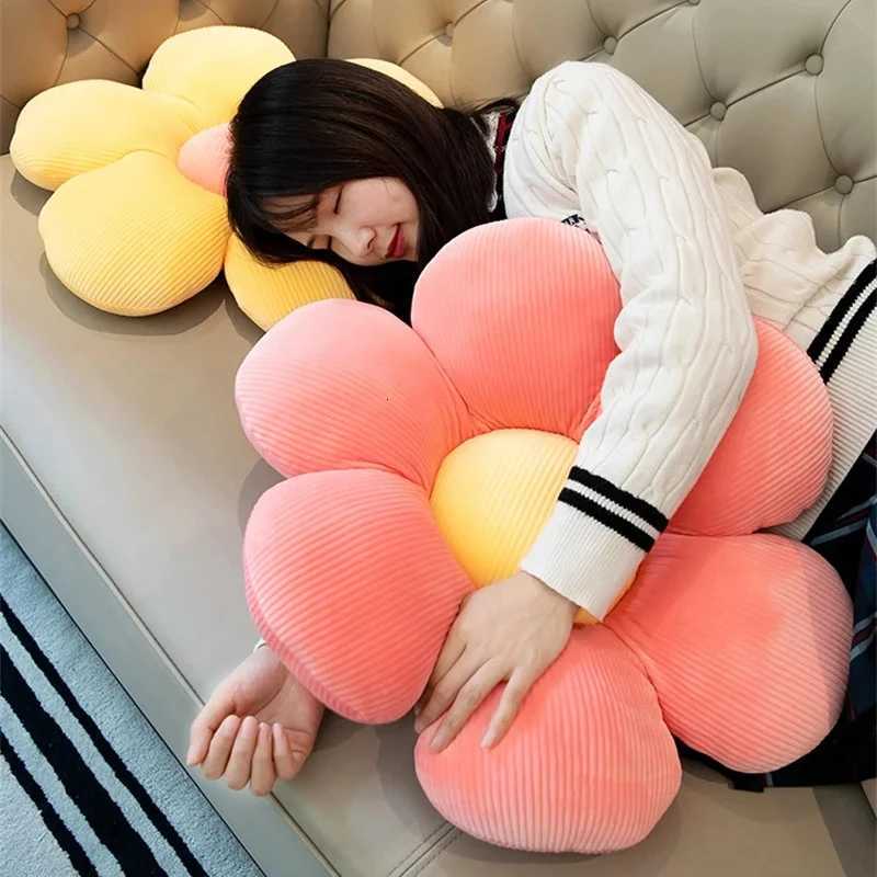 Stuffed Six Petal Flower Cushion Girly Room Decor SunflowerSetting for Kids Bedroom Seat Bay Window Pink FlowerM251119