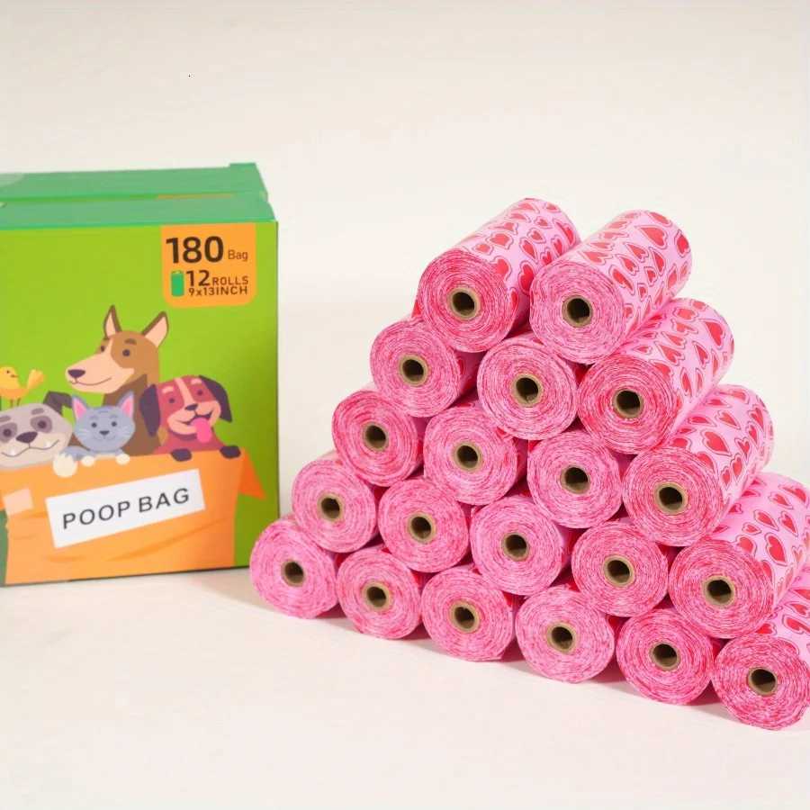 150pcs 10 Rolls Dog Poop Bags Plastic Waste Bags for Small Dogs Pet Feces Outdoor Walking Travel Mixed Colors Paw Print Style C251119