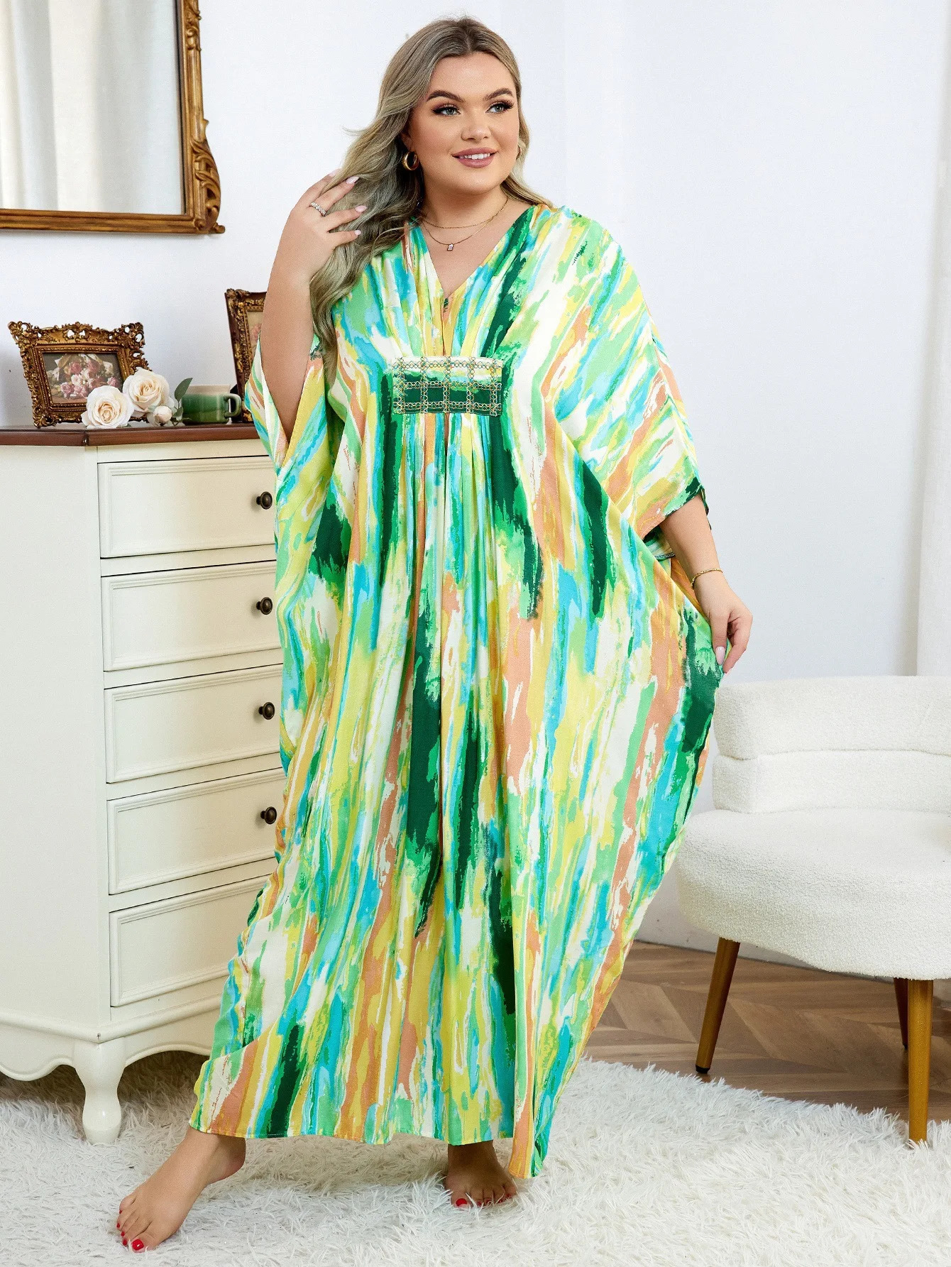 Womens beach cover Caftan Loungewear swimsuit Kaftan dress 250415Z