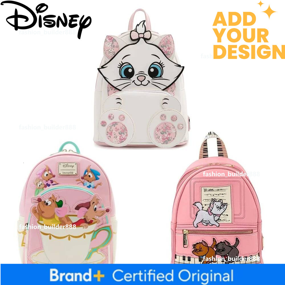 Custom The Aristocats Marie Lady Floral Footsy Double Strap Shoulder Bag Mini Cute Bags for Women School Backpack