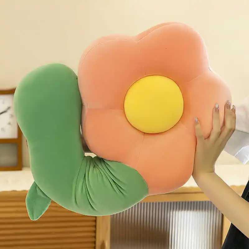 Long Flower Plush Body Cute Large Plush Cushion Soft Flower Decorative Stuffed Body Sleeping Back Cushion DecorM251119