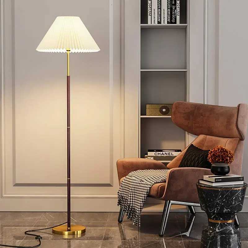 Nordic Stand Lamp Led Floor Light Design Living Room Sofa Bedroom Bedside Decoration Home Lighting Fixture Fabric Lampshade M251119