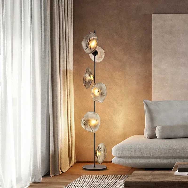 Nordic Glass LED Floor Lamp Modern Living Room Villa Designer Sofa Standing Light Bedroom Study Reading Desk Lamp Decor M251119