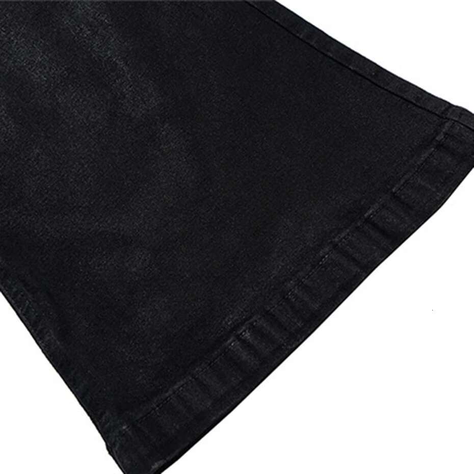Designer Black Men Streetwear Hip Hop Denim Pants Fashion Flared Jeans Trousers for Male