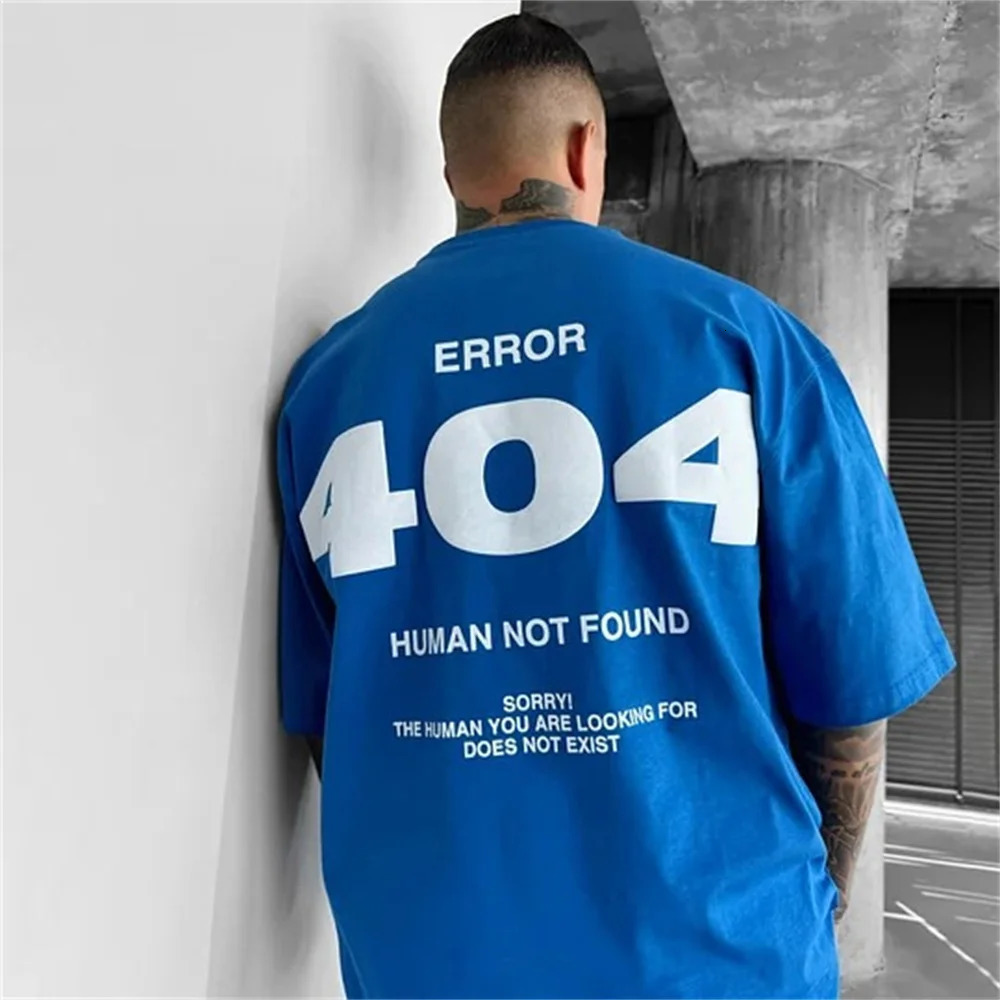 404 graphite mens Tshirt letter printing short sleeved summer Harajuku Street Y2K cotton top casual clothing 250408Z