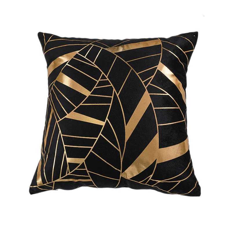 White Gold Leaves Throw Covers 18x18Gold Foil Stamping Decorative Cases Soft Velvet for Sofa Bed Home DecM251119