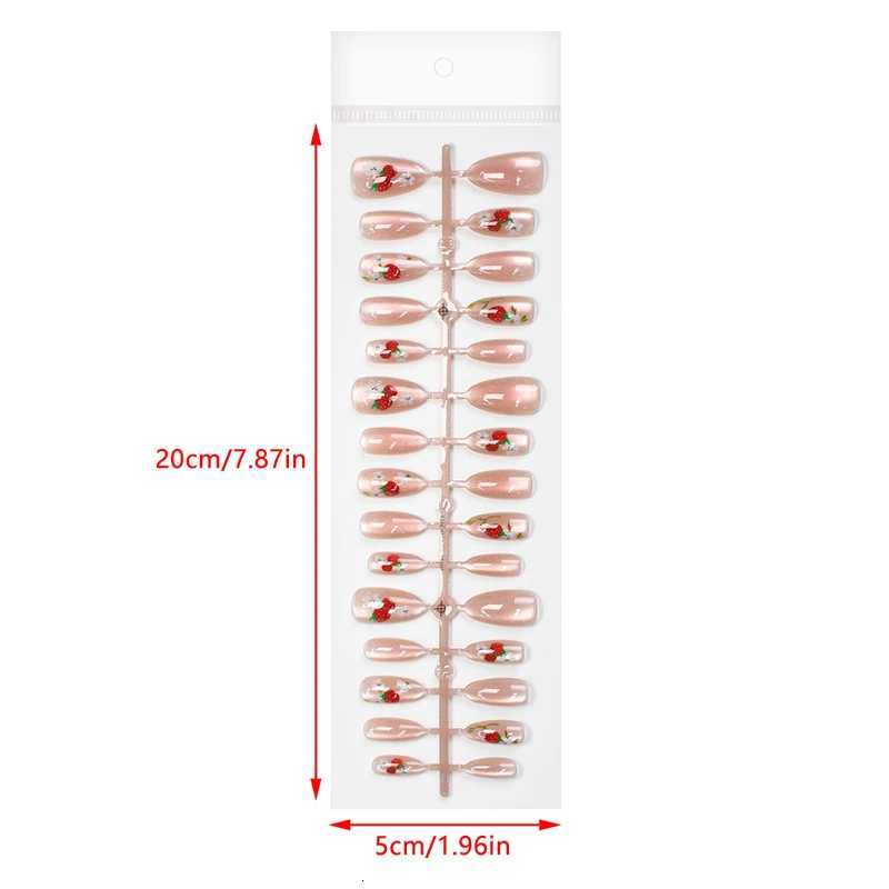 30Pcs/set False Nails Wearable Watermelon Strawberry Fake Nails Simple Artificial Press On Nails Tips Nail Art DIY ManicureT251118T251119