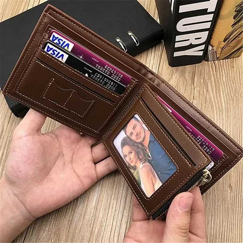 Custom Photo Wallet for Dad - Personalized Fathers Day Gift for Men with Zipper Coin Pocket Picture Card Holder WalletsT251119