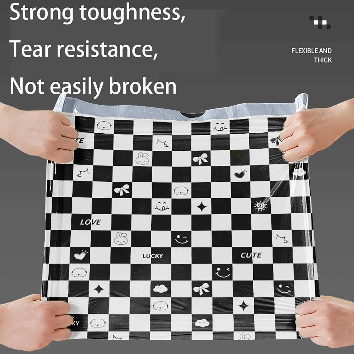 Thickened Durable Tear Free Drawstring Garbage Bag for Household Kitchen Automatic Closing - New Improved Design C251119