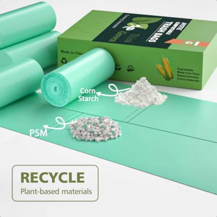 Compostable Trash Bags 13 Gallon Tall Kitchen 45 Count Biodegradable Trash Bags 13 Gallon Garbage Bag Large Compost Bag for Kit C251119