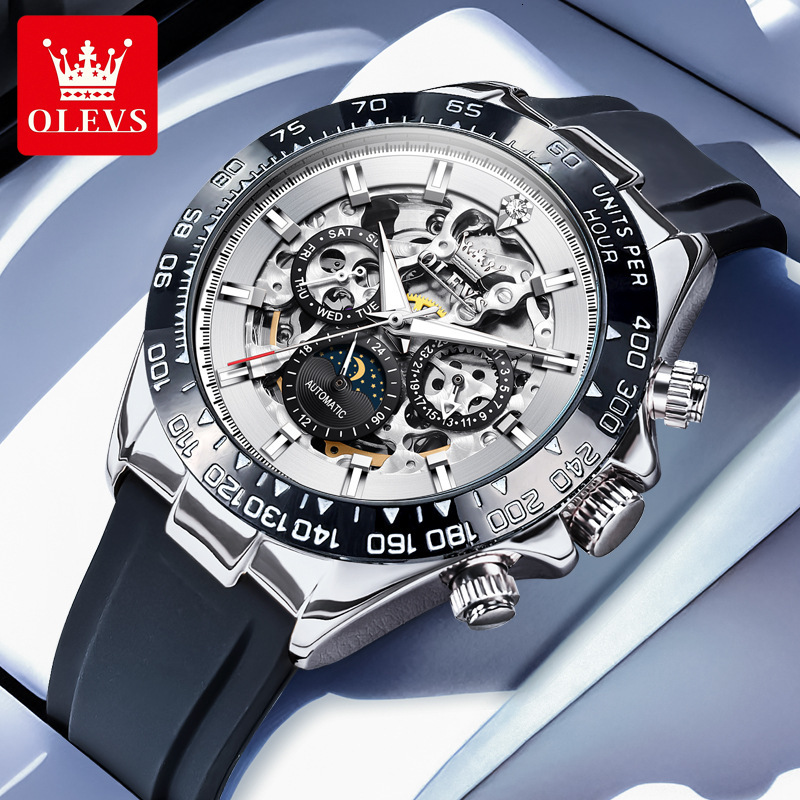 OLEVS Designer Men's Watches Luxury Outdoor Business Fashion Automatic Mechanical Watches Men's Multi-functional Watches Free Shipping Whole