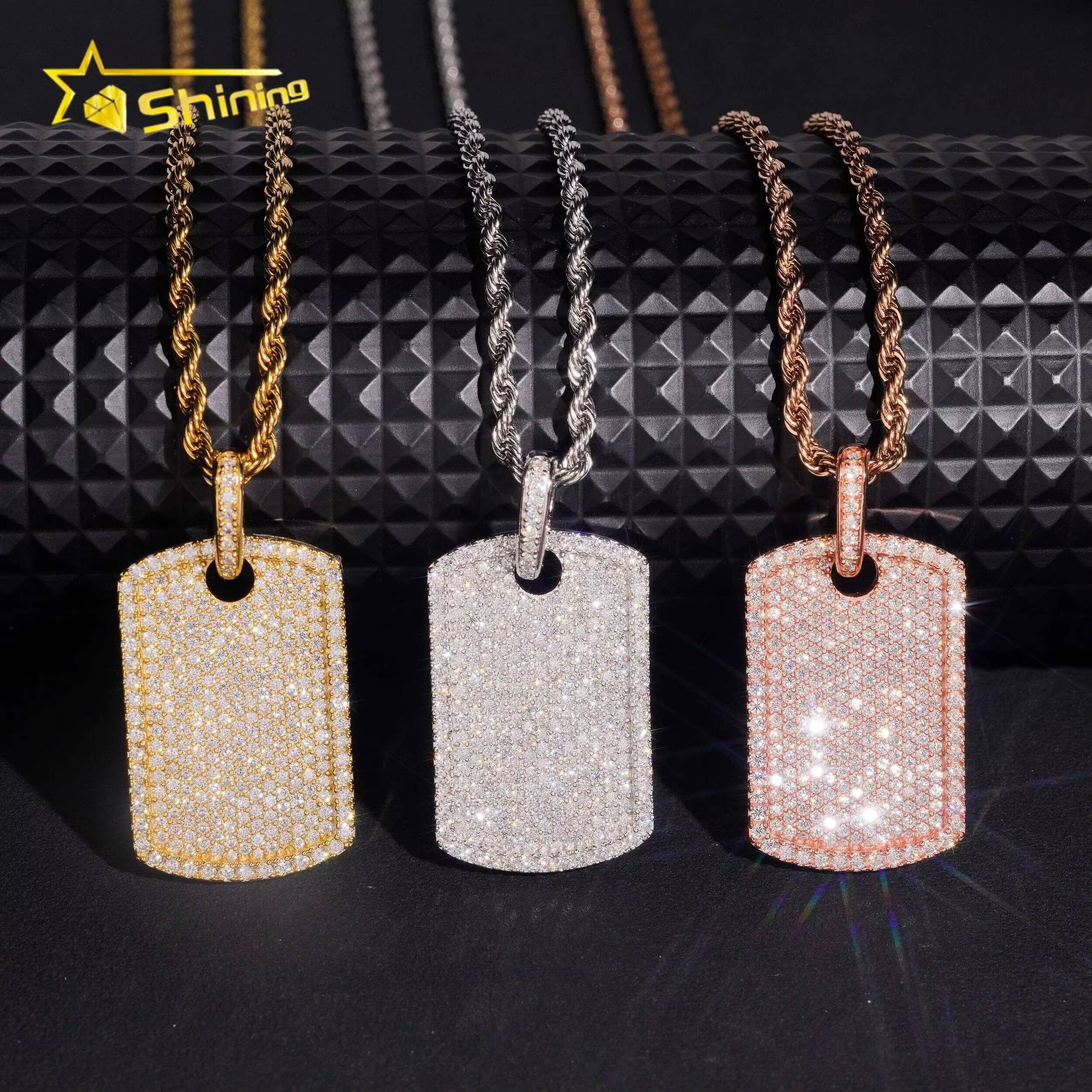 Hot Sale Iced Out GRA Certificated Mens 925 Sterling Silver VVS Moissanite Hip Hop Pendant