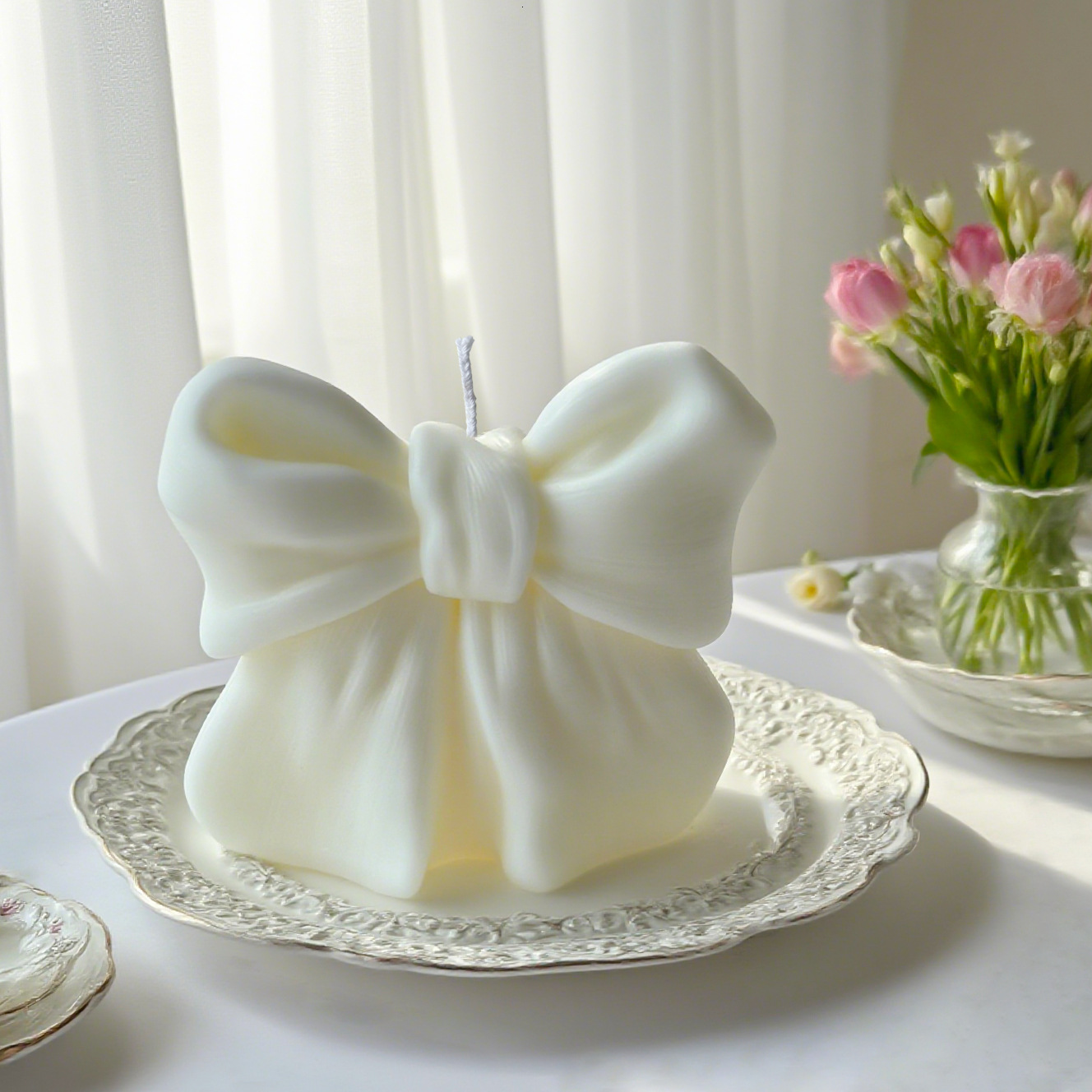 Bow-shaped Aromatherapy Candle Silicone DIY Butterfly Crystal Drip Resin Plaster Ornament Mold S260204