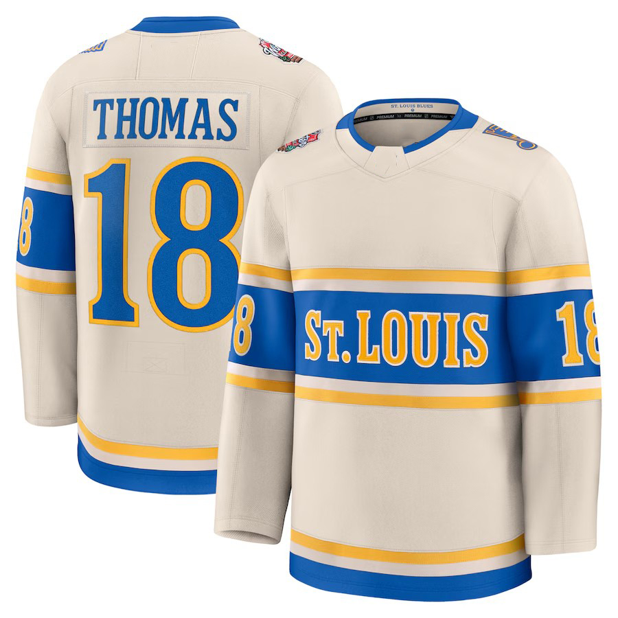 18 Thomas 2025 WinterClassic Hockey Jerseys Binnington Jake Neighbours Kyrou Colton Parayko Saad Nathan Walker Custom Jersey