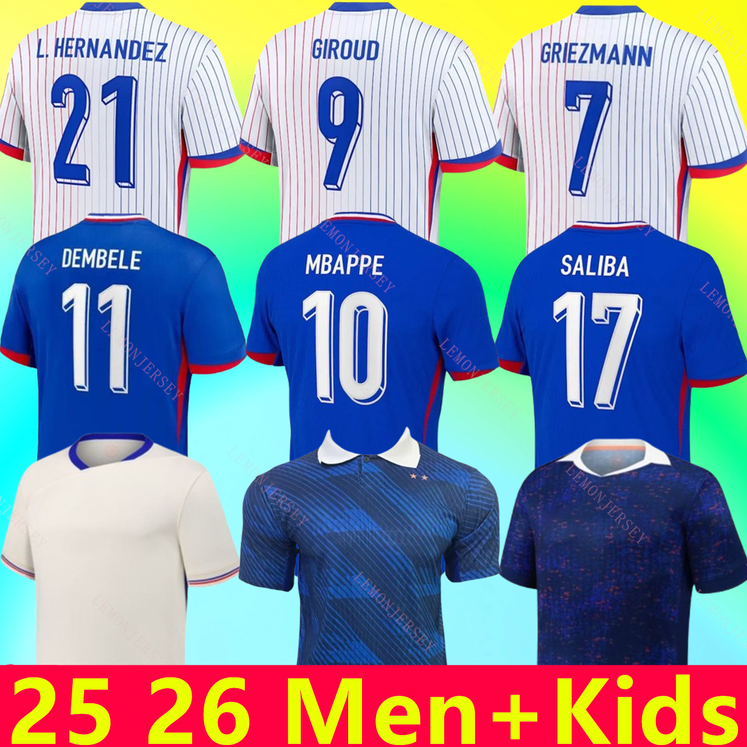 maillot de foot french soccer jersey MBAPPE 25 26 francia GRIEZMANN DEMBELE KOLO MUANI CAMAVINGA Olise FOFANA Saliba 2025 2026 women men Kids kit fans player home away