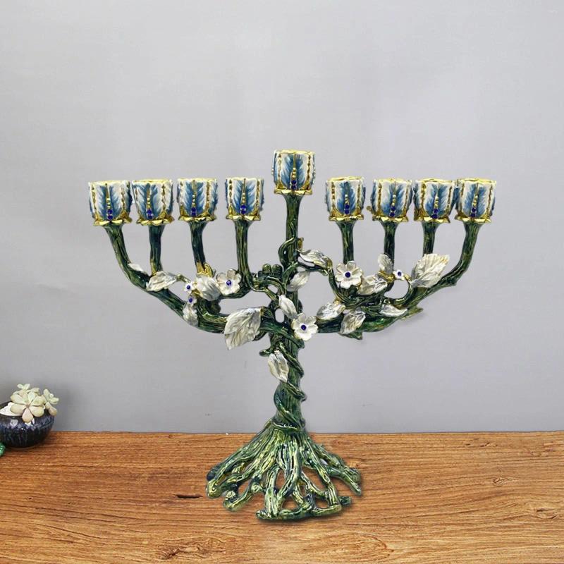 Candle Holders Traditional Menorah Christmas Zinc Alloy Candelabrum Po Prop Candelabra For Anniversary Dining Room Mantel El Farmhouse H260310