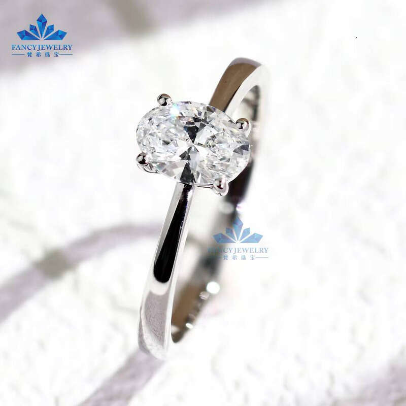IGI Certified D VS1 1CT 10K 14k White Gold CVD HPHT Solitaire Oval Lab Women Ring 89 - view 4