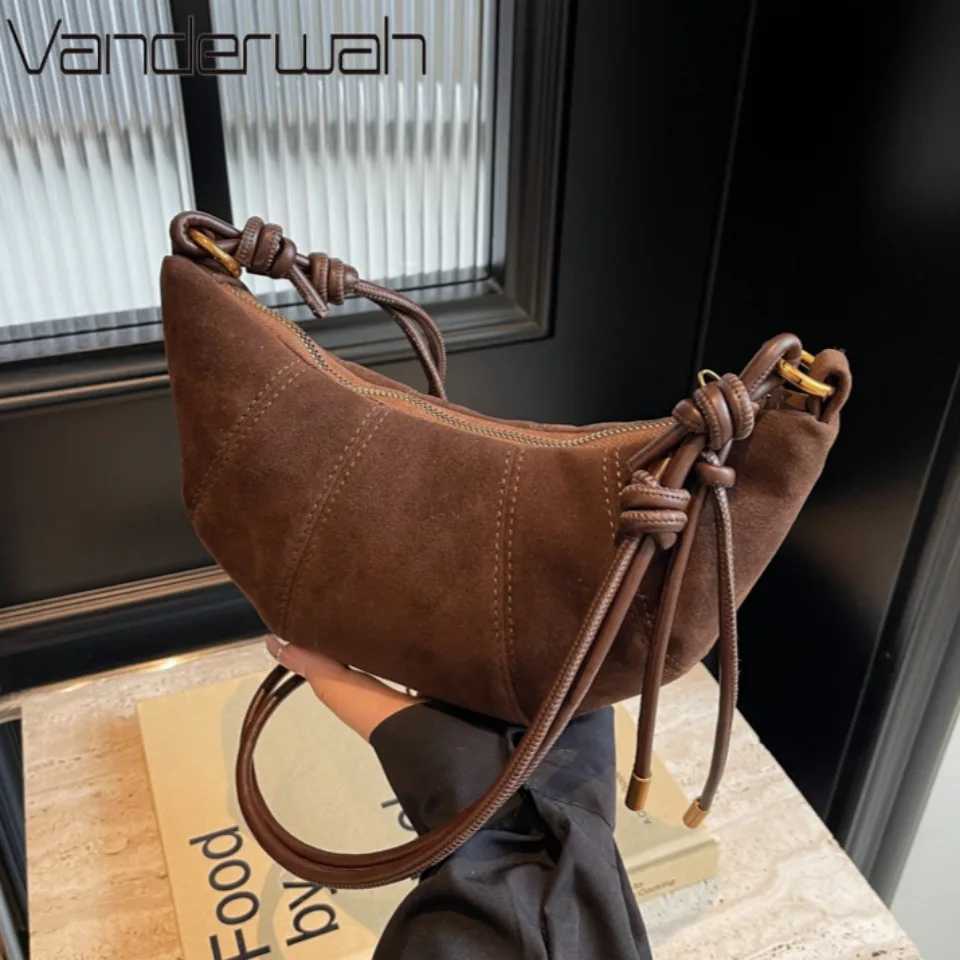 Velvet Material Zipper 2025 High Quality Shoulder Crossbody Bag Solid Color Simple Soft Western Style Handbag Retro Small Bag W250421