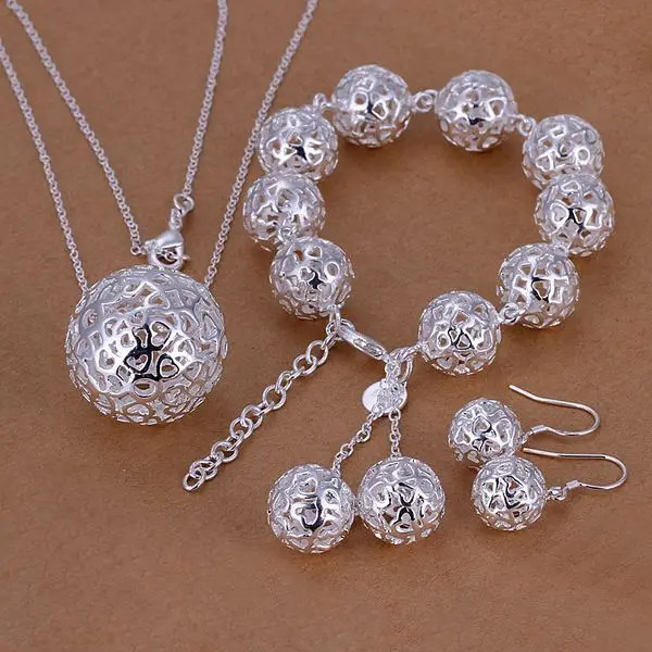 925 sterling silver some models Valentines Day gift necklace bracelet fashion jewelry set 250415