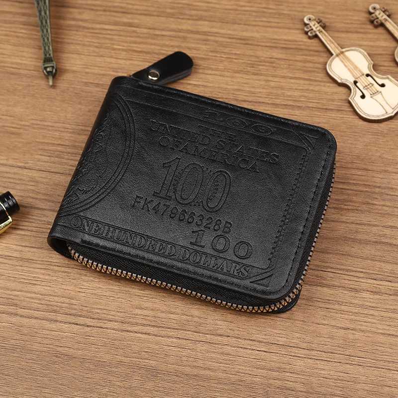 Leather Men Wallet 2024 Dollar Price Wallet Casual Clutch Money Purse Bag Credit Card Holder Fashion New Billetera HombreT251119