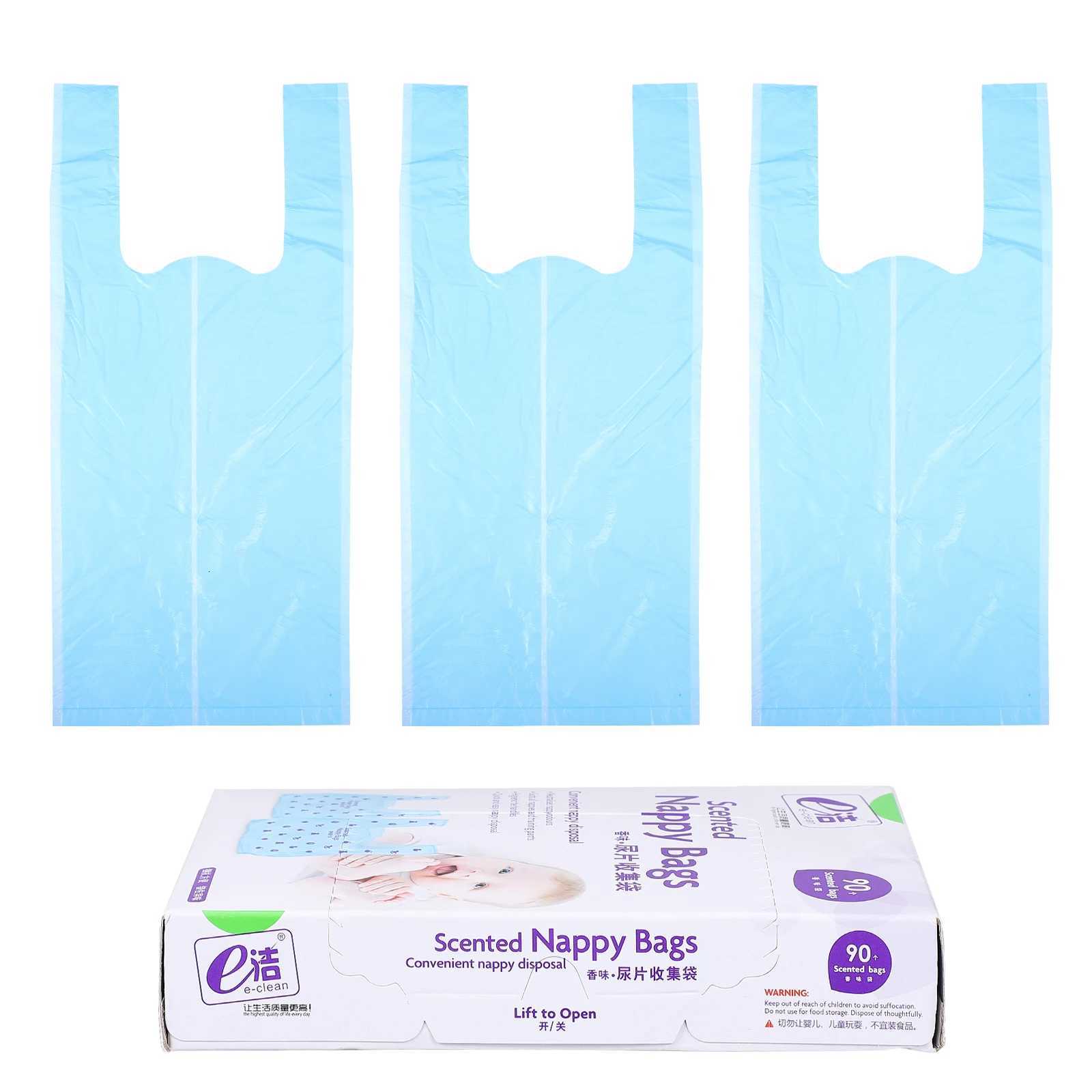 90pcs/Box Disposable Trash Bags Fragrance Diaper Scented Nappy Bags Nappy Sack Collection Bag Vest Bag Boxed Pull-Out Type C251119