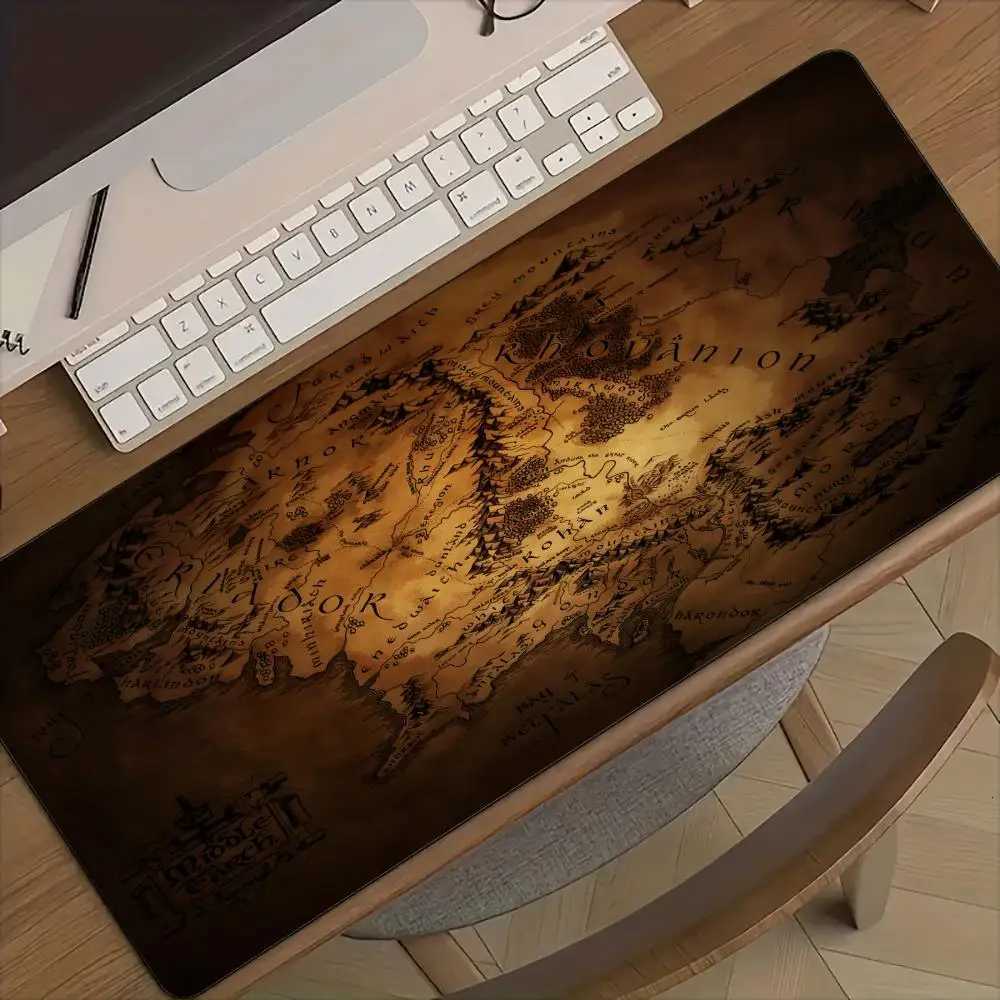 Retro scroll map large Mouse Pad Desk Mat with Stitched Edge Rubber anti-slip pc accessories Gaming mat keyboard mouse padsM251119