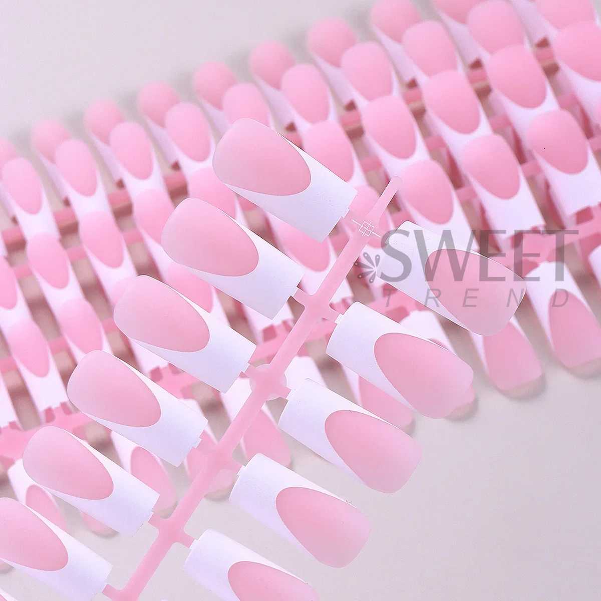 150/160pcs Nude Pinkish Matte Press On Nail Tips Short Square Round Coffin Artificial Fake Nail French Design Frosted Full CoverT251118T251119
