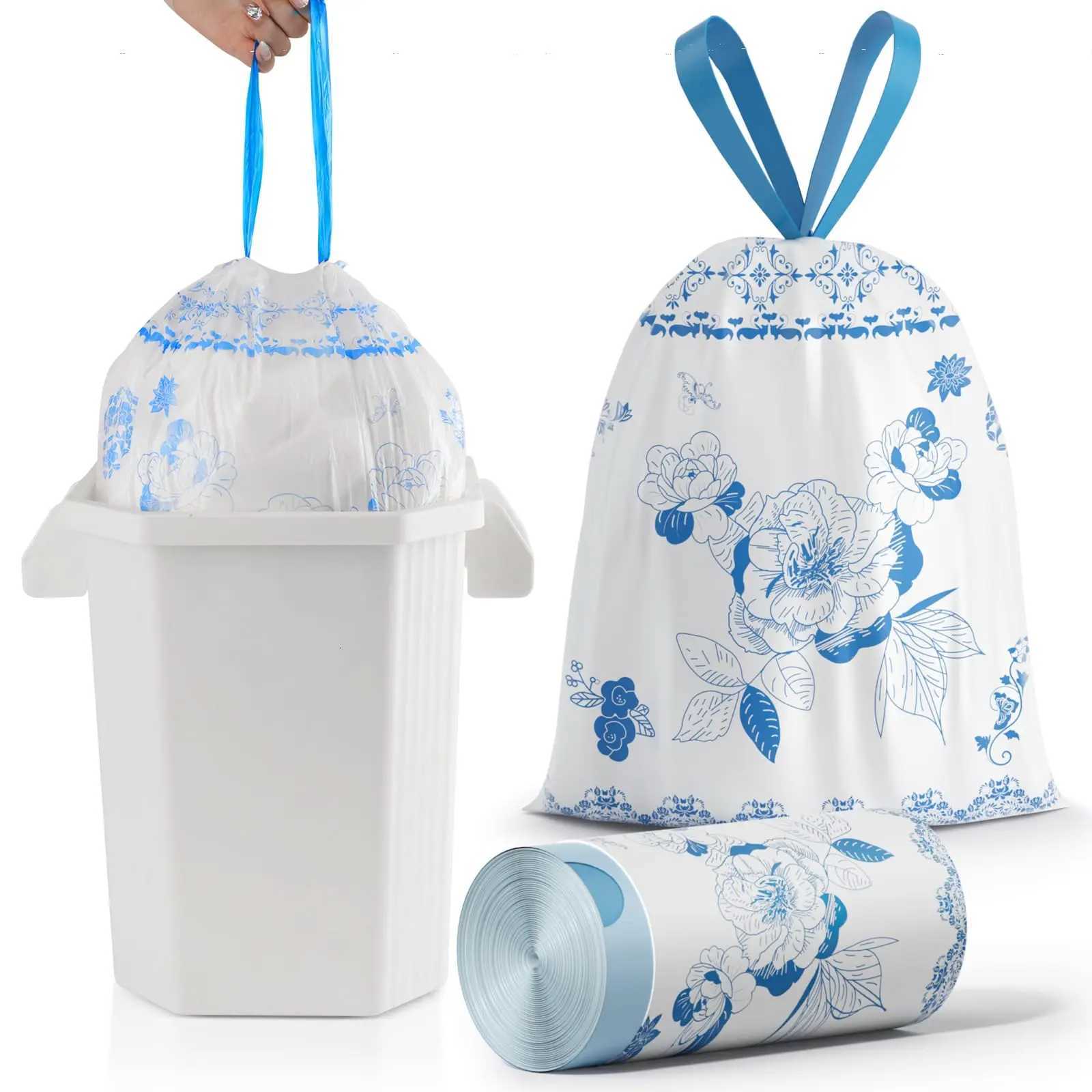 4 Gallon Non Tear Drawstring Garbage Bag Thickened Hand-held Disposable Plastic Bag Kitchen Cleaning Bag C251119