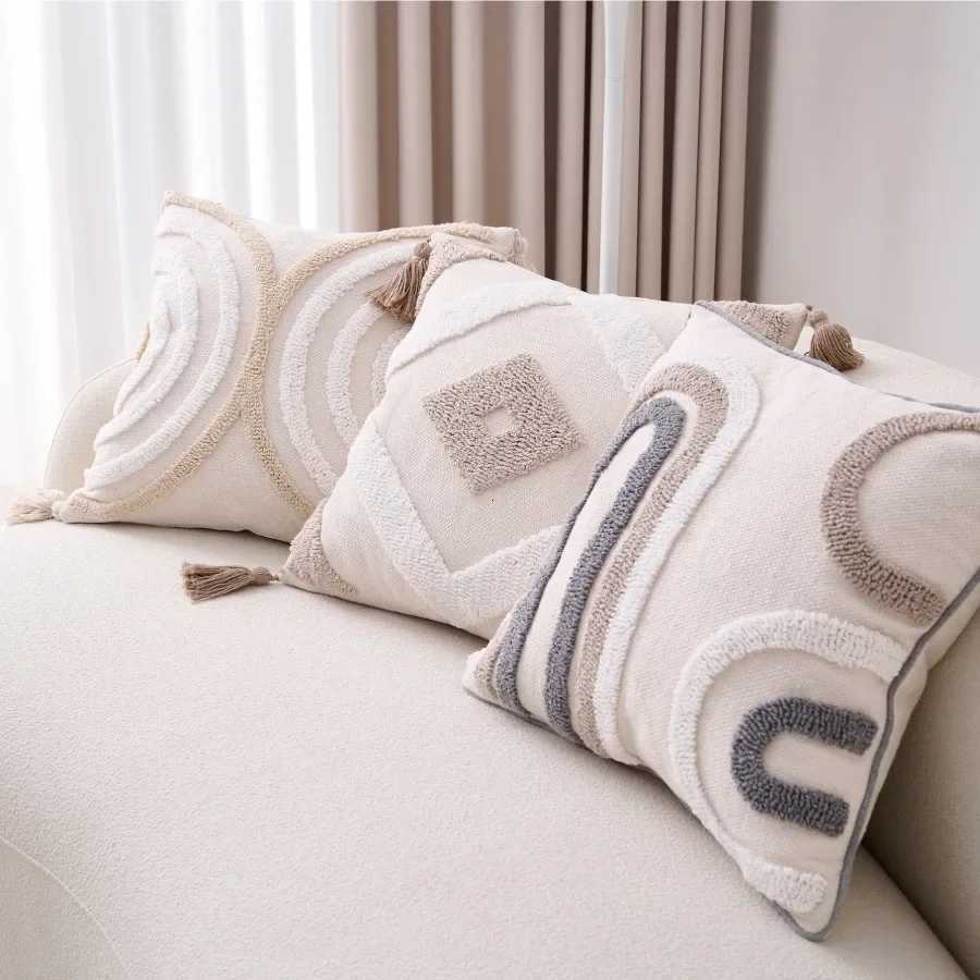 Cotton Linen Bohemian cases Sofa Living Room Home and Decoration Cover Bedside Backrest Tassel Cushion CoverM251119