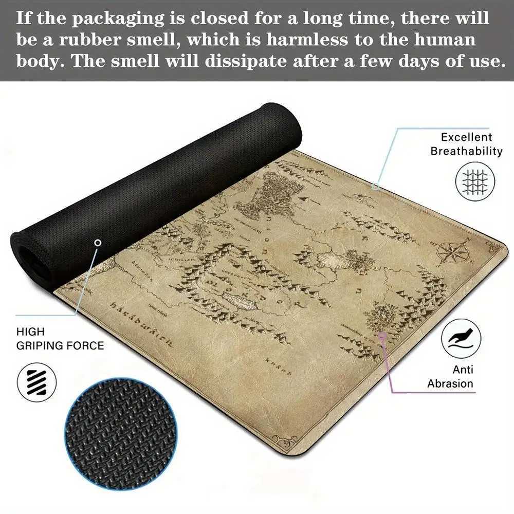Retro scroll map large Mouse Pad Desk Mat with Stitched Edge Rubber anti-slip pc accessories Gaming mat keyboard mouse padsM251119
