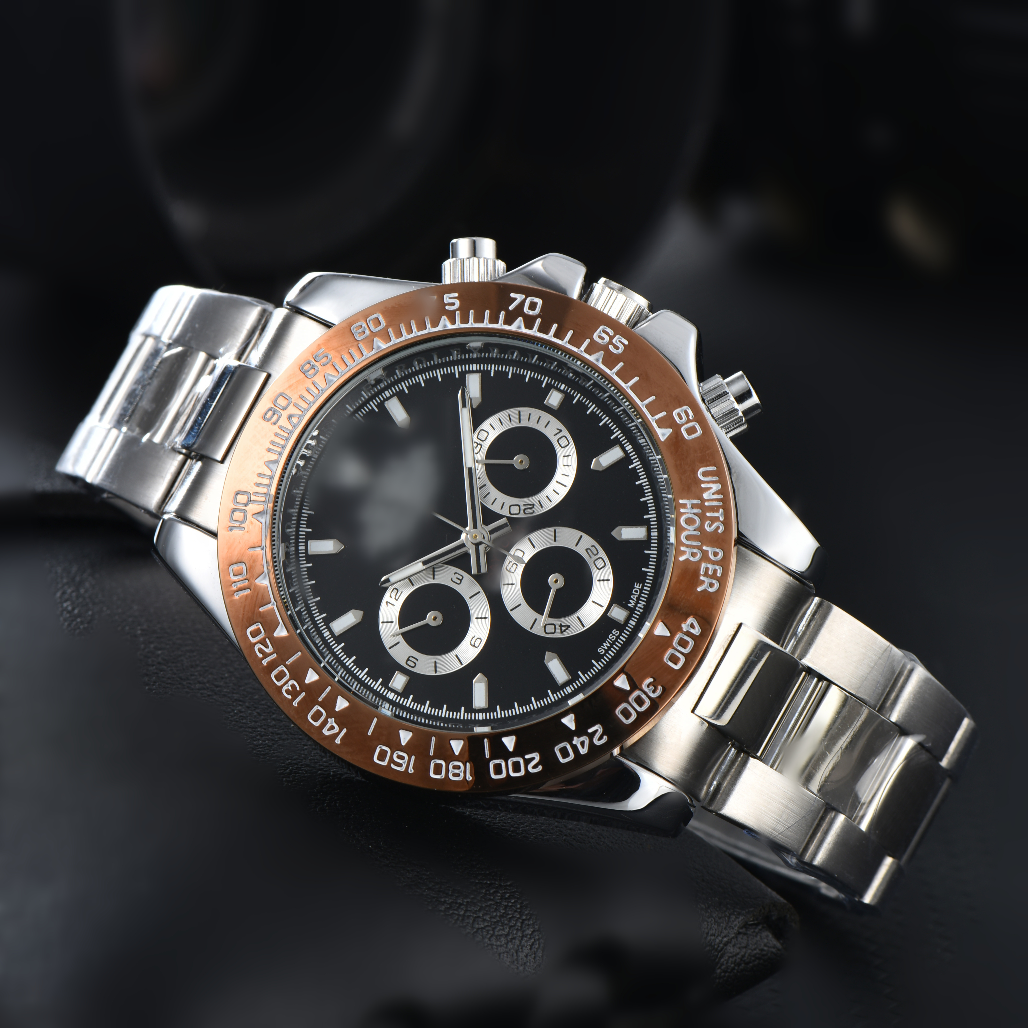 Mens DAYity TONASity Automatic quartz Movement watch multifunction Wristwatch Designers Men Watches Stainless Steel Strap Gold Wristwatches Montre de luxe #362