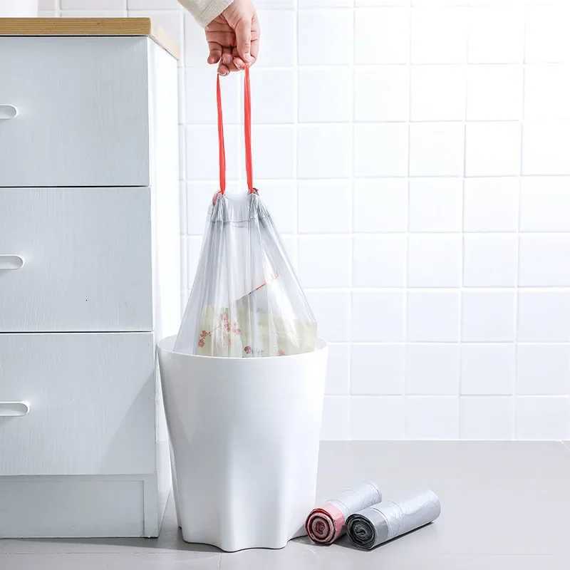 15/30 Pcs Drawstring Garbage Bag Household Large Color Portable Automatic Closing Thickened Black Drawstring C251119