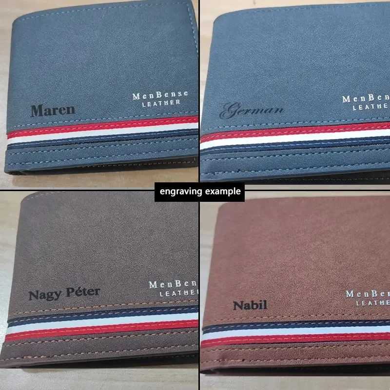 Mens Premium PU Leather Wallet with Zipper - Personalized Name Engraved Coin Pocket Card Holder - Gift for Him Dad BoyfrieT251119