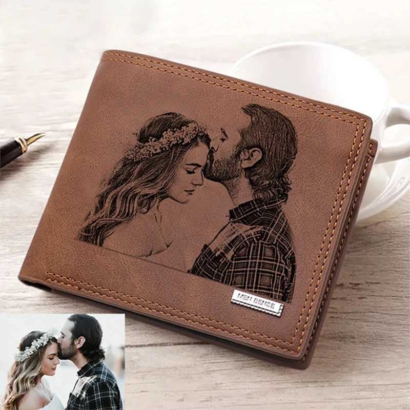 Picture Wallet Fashion Casual Short PU Frosted Multi-Card DIY Wallets Customized Engraving Photo Simple Purse For MenT251119