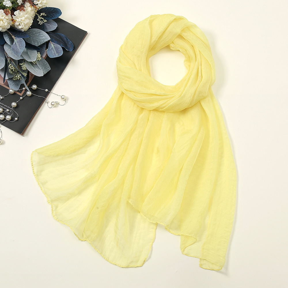 K445 New solid color chiffon scarf four seasons candy color gauze scarf factory wholesale travel sunscreen scarf Yiwu spot