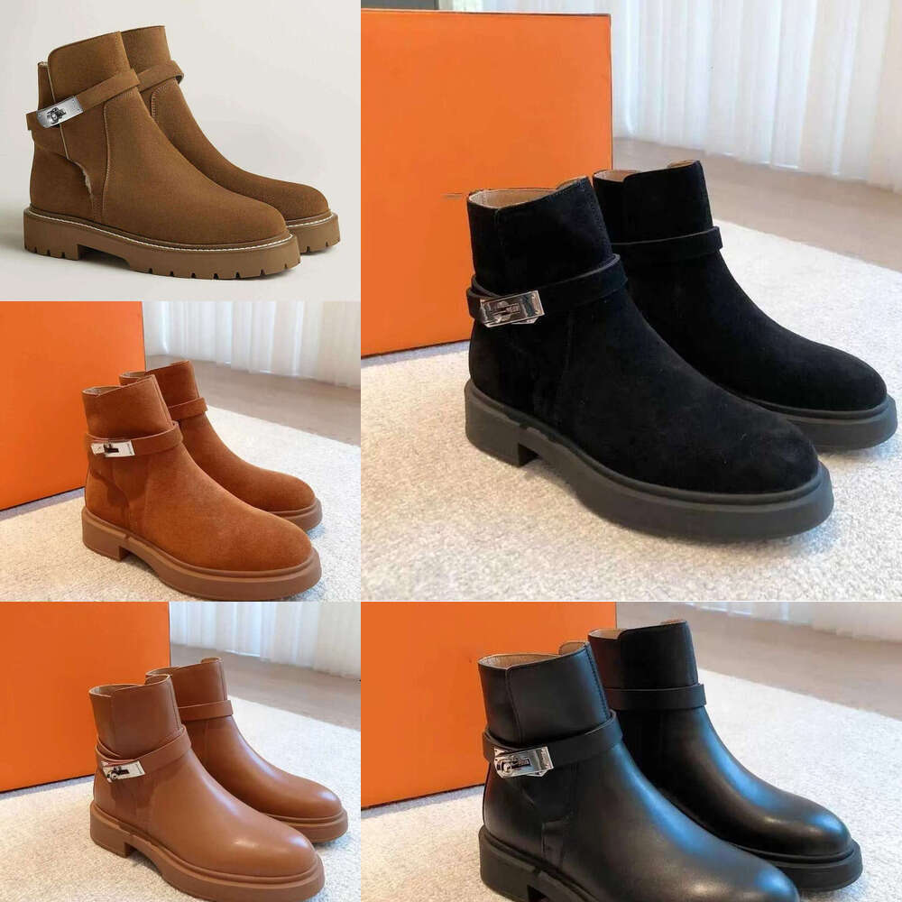 2025 Designer Shoes Jeff Ankle Fashion Women Neo Bnkle Luxury suede leather calfskin Buckle Saint Germain Boot Martin high heel booties womens shoe