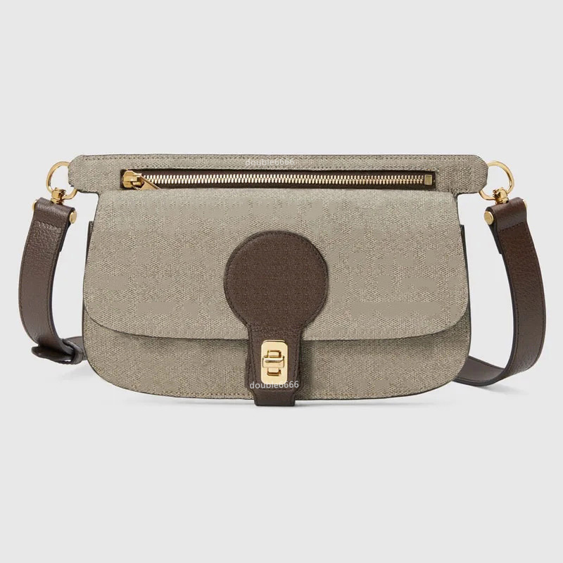 bumBags Round Interlocking Waist bag Crossbody Unisex Fashion Vintage Designer Messenger Bags Gold toned hardware