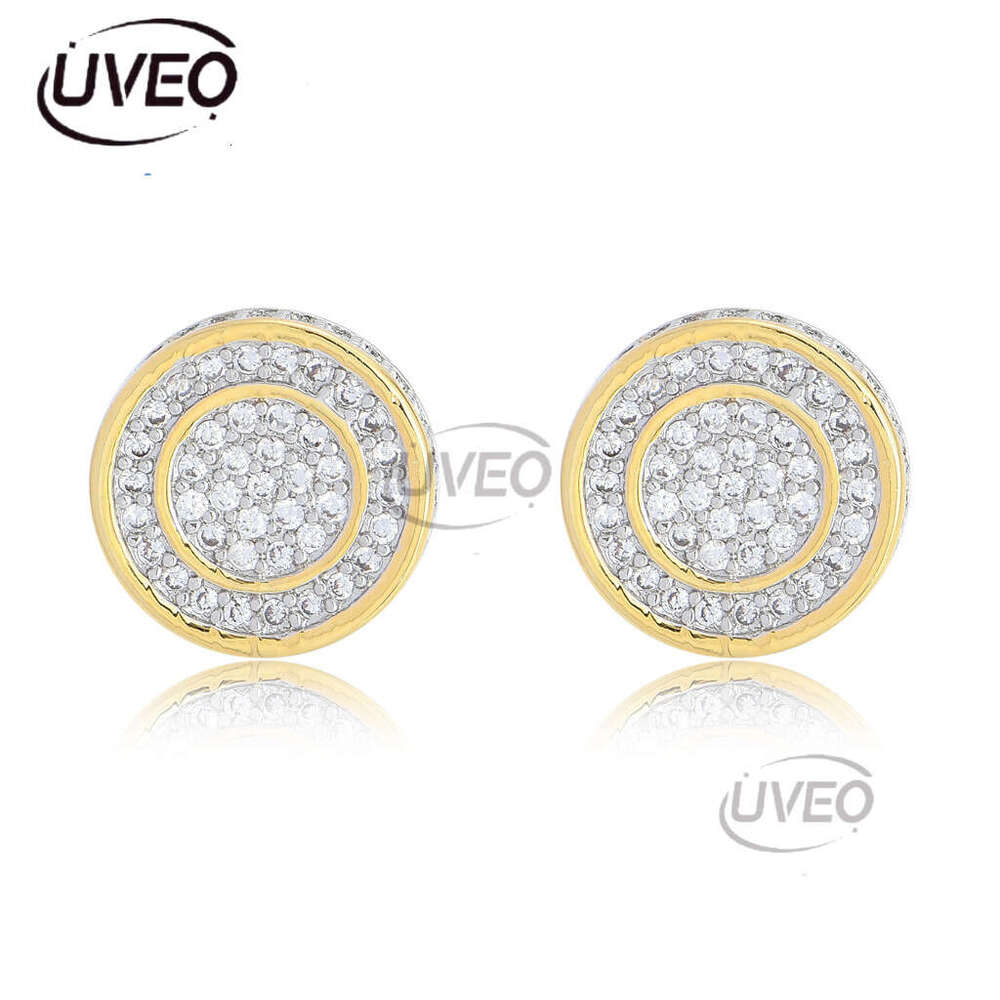 Luxury needle round earrings for men and women filled with ice out of VVS Moissanite Free delivery