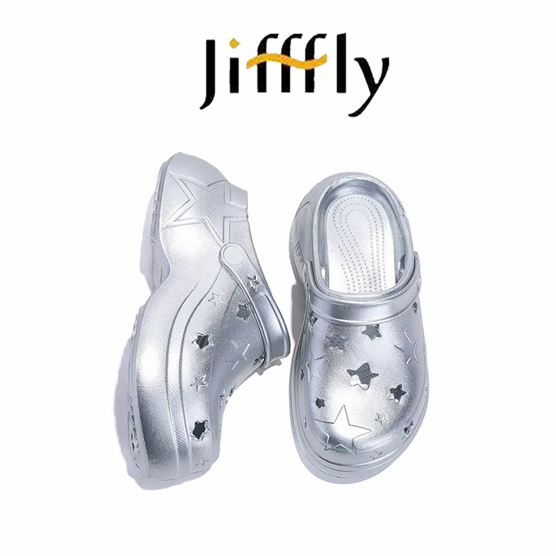 Jifffly Designer Fashion Sandals Star Shoes Men's and Women's Height Boosting Thick Bottom Soft Elastic Pool Beach Slippers Free Shipping